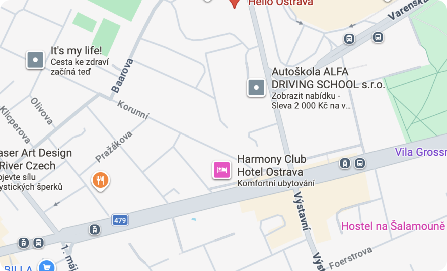 Map — Hello Language School Ostrava